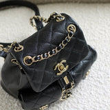 Chanel Black Caviar Mini Duma Backpack with Light Gold Hardware