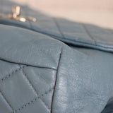 Chanel Blue Lambskin Shoulder Bag with Silver Hardware