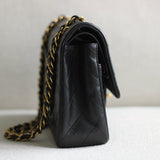 Vintage Chanel Navy Blue Lambskin Medium Classic Flap with 24k Gold Hardware (Pending)