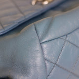 Chanel Blue Lambskin Shoulder Bag with Silver Hardware