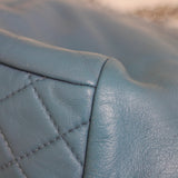 Chanel Blue Lambskin Shoulder Bag with Silver Hardware