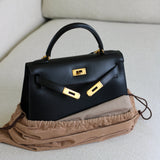 Vintage Hermès Black Box Calf Kelly 28 Gold Hardware