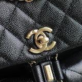 Chanel Black Caviar Mini Duma Backpack with Light Gold Hardware