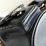 Chanel Black Caviar Mini Duma Backpack with Light Gold Hardware