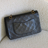 Vintage Chanel Black Lambskin Medium Classic Flap withy 24k Gold Hardware