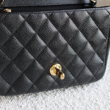 Chanel Black Caviar Mini Square with Gold Hardware