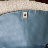 Chanel Blue Lambskin Shoulder Bag with Silver Hardware