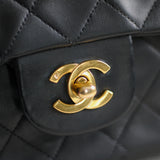 Vintage Chanel Navy Blue Lambskin Medium Classic Flap with 24k Gold Hardware (Pending)