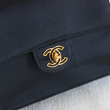 Vintage Chanel Black Satin Mini Square with 24k Gold Hardware