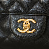 Chanel Black Caviar Double Flap Jumbo with Gold Hardware