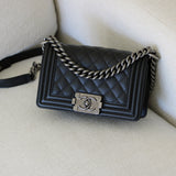 Chanel Black Caviar Small Boy with Ruthenium Hardware