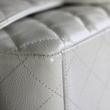 Chanel White Caviar Maxi Classic Flap with Gold Hardware