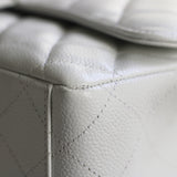 Chanel White Caviar Maxi Classic Flap with Gold Hardware