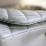 Chanel White Caviar Maxi Classic Flap with Gold Hardware