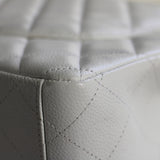 Chanel White Caviar Maxi Classic Flap with Gold Hardware