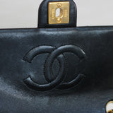 Vintage Chanel Black Lambskin 20cm Square with 24k Gold Hardware