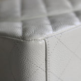 Chanel White Caviar Maxi Classic Flap with Gold Hardware
