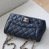 Chanel 16C Navy Lambskin Mademoiselle Chic Flap with Aged Gold Hardware