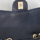 Chanel 16C Navy Lambskin Mademoiselle Chic Flap with Aged Gold Hardware
