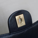 Chanel 16C Navy Lambskin Mademoiselle Chic Flap with Aged Gold Hardware
