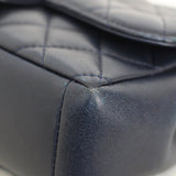 Chanel 16C Navy Lambskin Mademoiselle Chic Flap with Aged Gold Hardware