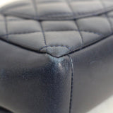Chanel 16C Navy Lambskin Mademoiselle Chic Flap with Aged Gold Hardware