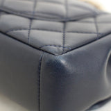 Chanel 16C Navy Lambskin Mademoiselle Chic Flap with Aged Gold Hardware