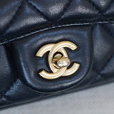 Chanel 16C Navy Lambskin Mademoiselle Chic Flap with Aged Gold Hardware