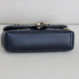 Chanel 16C Navy Lambskin Mademoiselle Chic Flap with Aged Gold Hardware